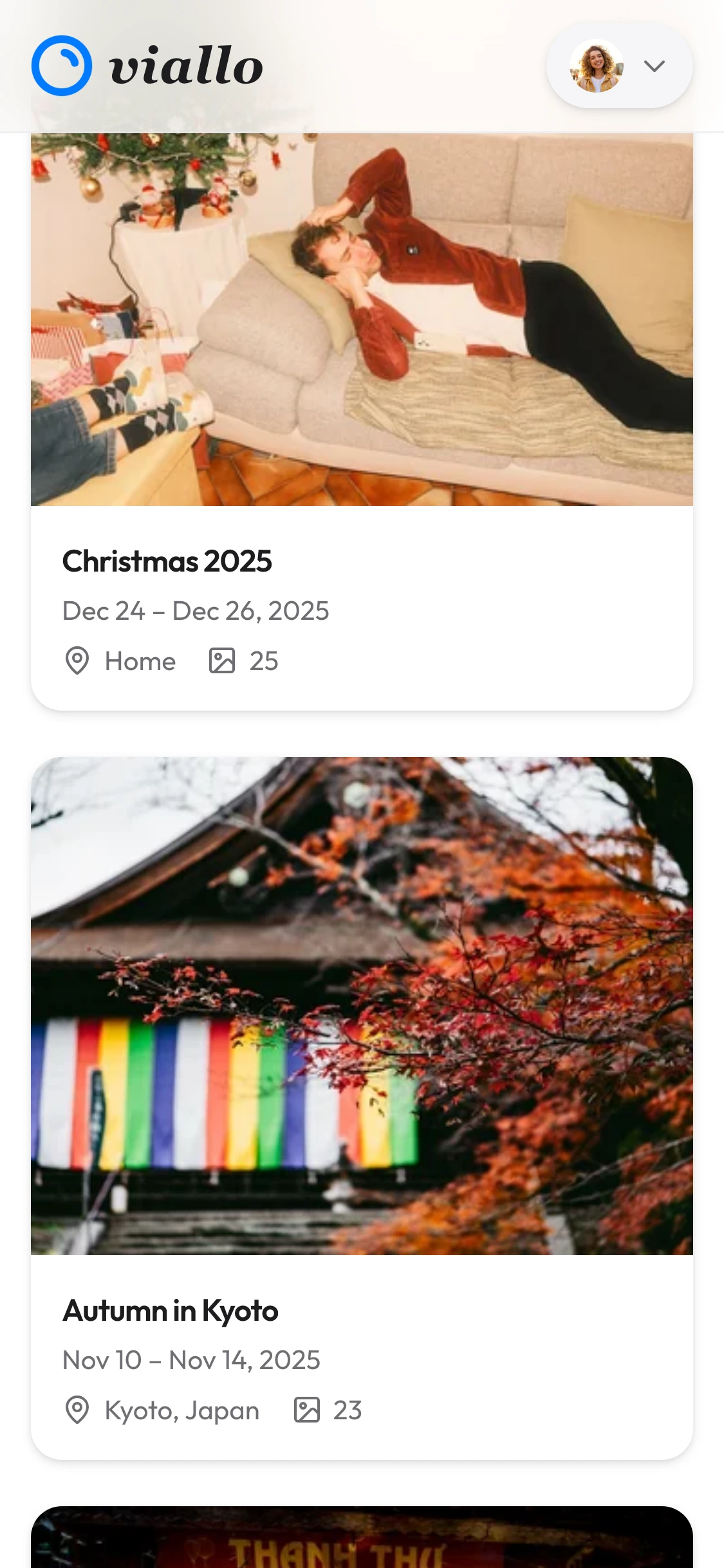 Viewer dashboard showing shared album analytics
